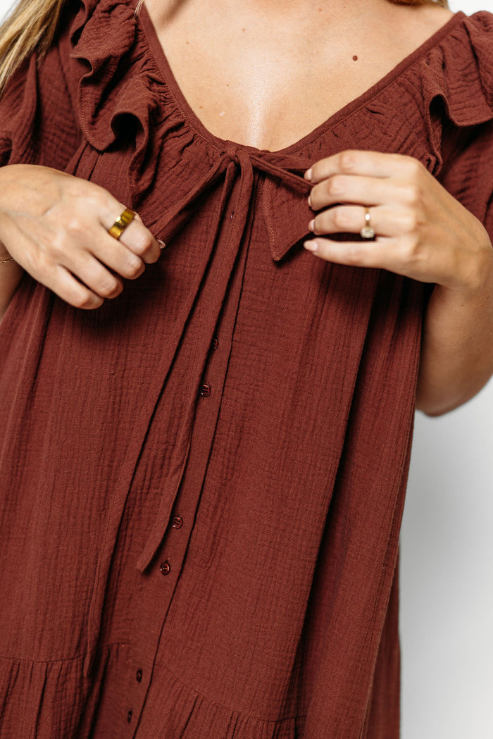 Sunday 100% Cotton Maxi Dress in Brown - Bump Friendly & Inclusive Sizing *9/25 PRE-ORDER*