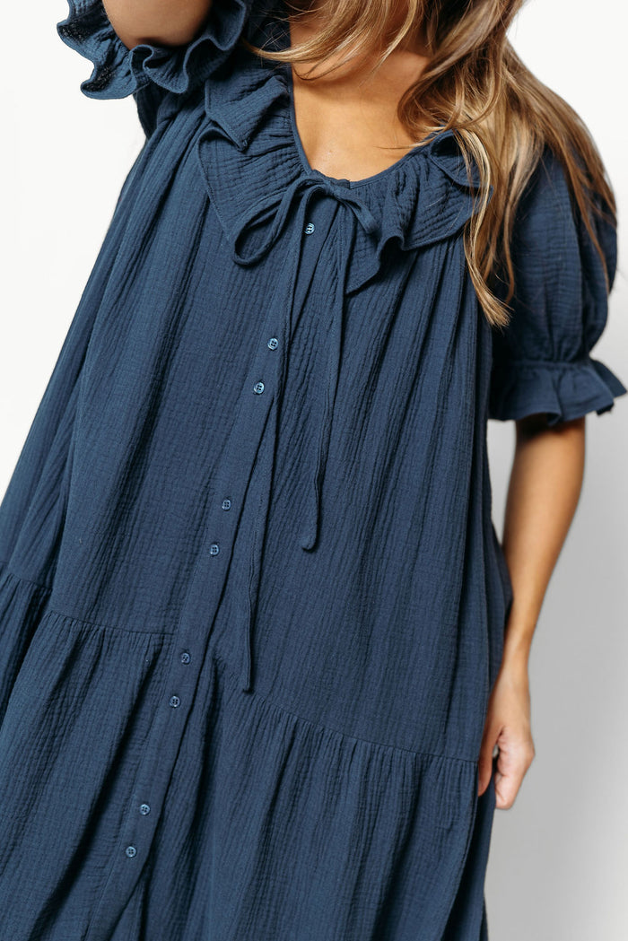 Sunday 100% Cotton Maxi Dress in Dusty Navy - Bump Friendly & Inclusive Sizing *9/25 PRE-ORDER*