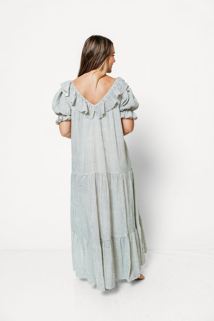 Sunday 100% Cotton Maxi Dress in Navy Grid - Bump Friendly & Inclusive Sizing *9/30 PRE-ORDER*