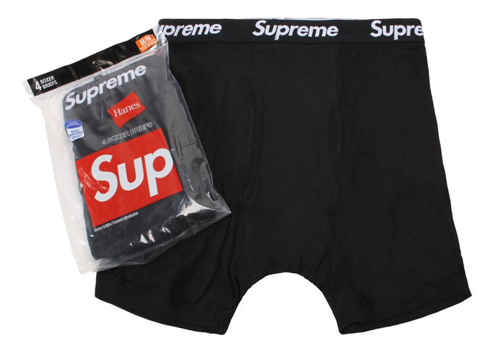 Supreme Hanes Boxer Briefs (4 Pack) Black