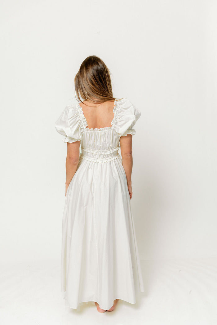 Sydnee Cotton Maxi Dress in Cream - Bump Friendly