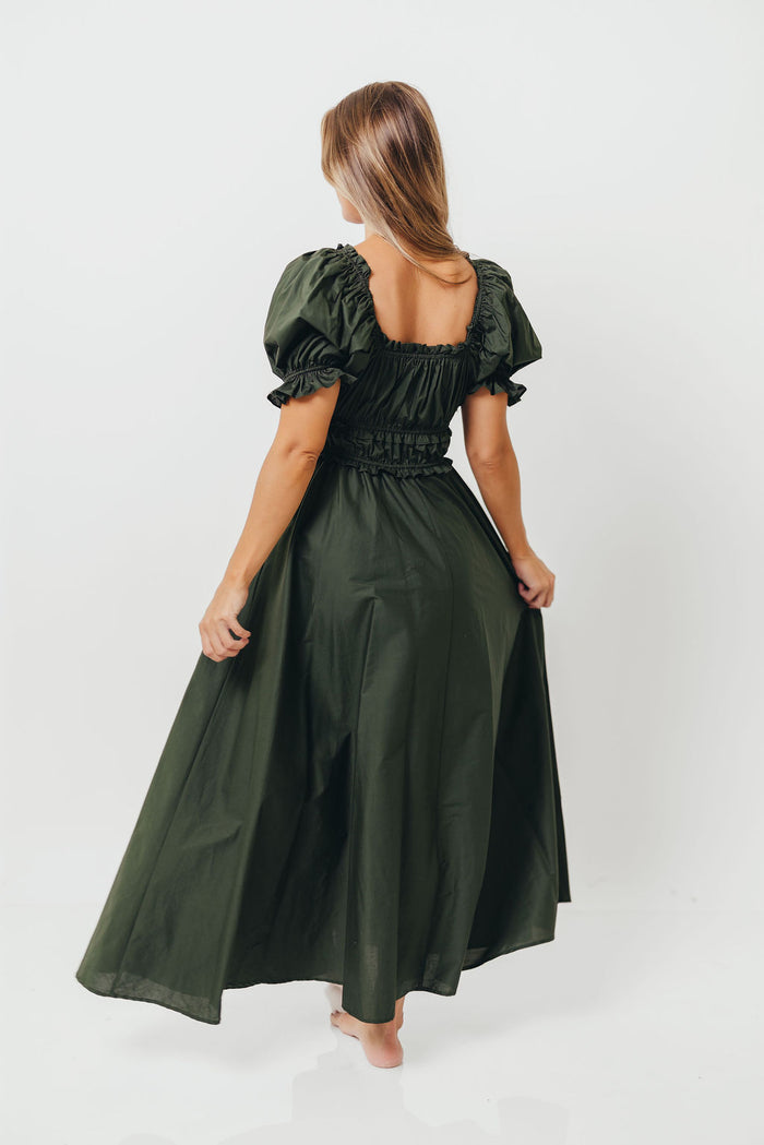 Sydnee Cotton Maxi Dress in Evergreen - Bump Friendly