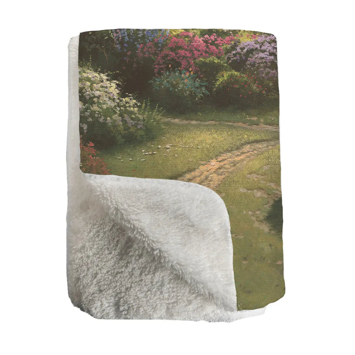 Thomas Kinkade A Quiet Evening Sherpa Throw Blanket