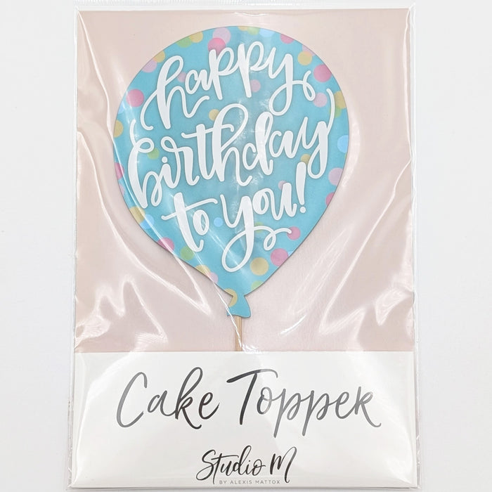 Topper - Happy Birthday Balloon