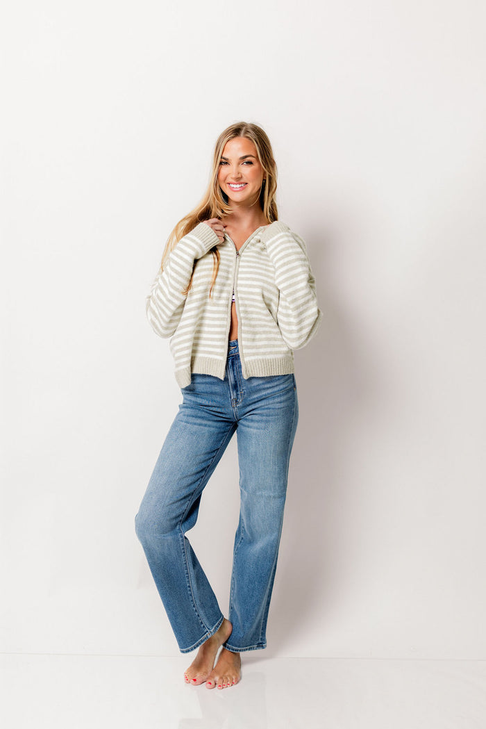 Tracey High Rise Straight Jean with 30” Inseam in Medium Dark