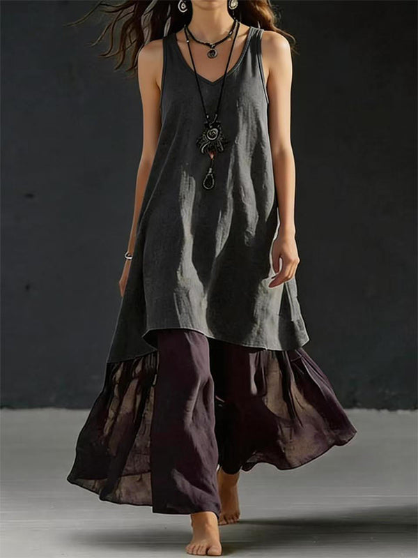 Two-Tone Sleeveless Dress