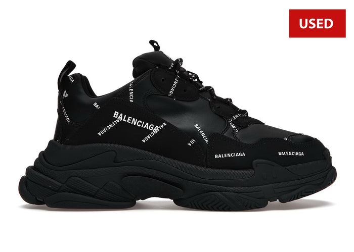 (USED) Balenciaga Triple S Sneaker 'Allover Logo - Black' - Sz 8