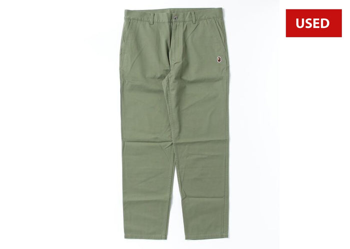 (USED) Bape One Point Chino Pants Olive Green