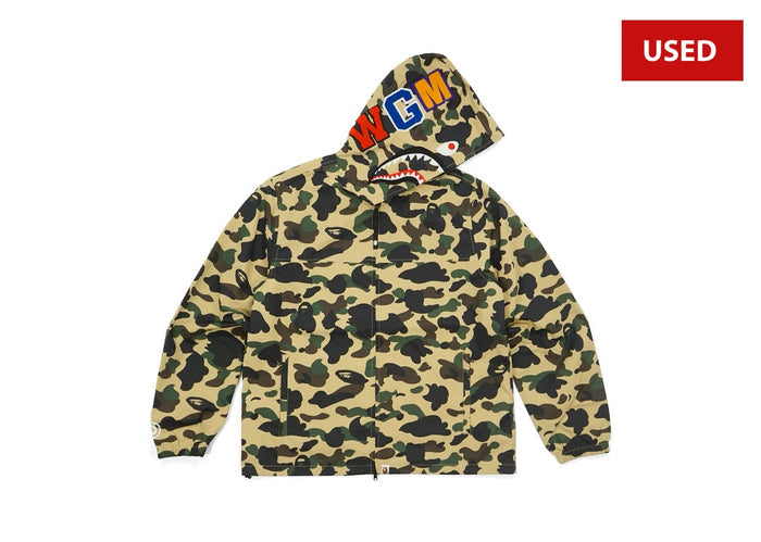 (USED) BAPE Ultimate 1st Camo Shark Hooded Jacket Yellow