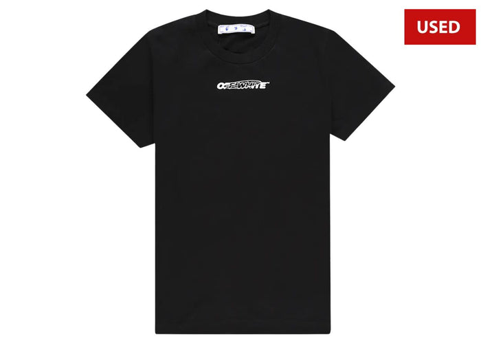 (USED) Off-White Hand Paint Slim Tee Black/White