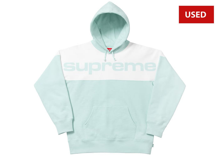 (USED) Supreme Blocked Hoodie Ice Blue