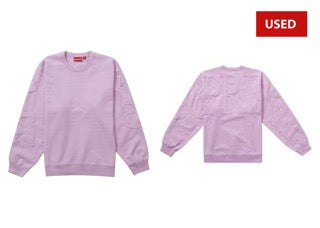 (USED) Supreme Tonal Applique Crewneck Pale Pink