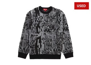 (USED) Supreme Treebark Camo Sweater 'Black'