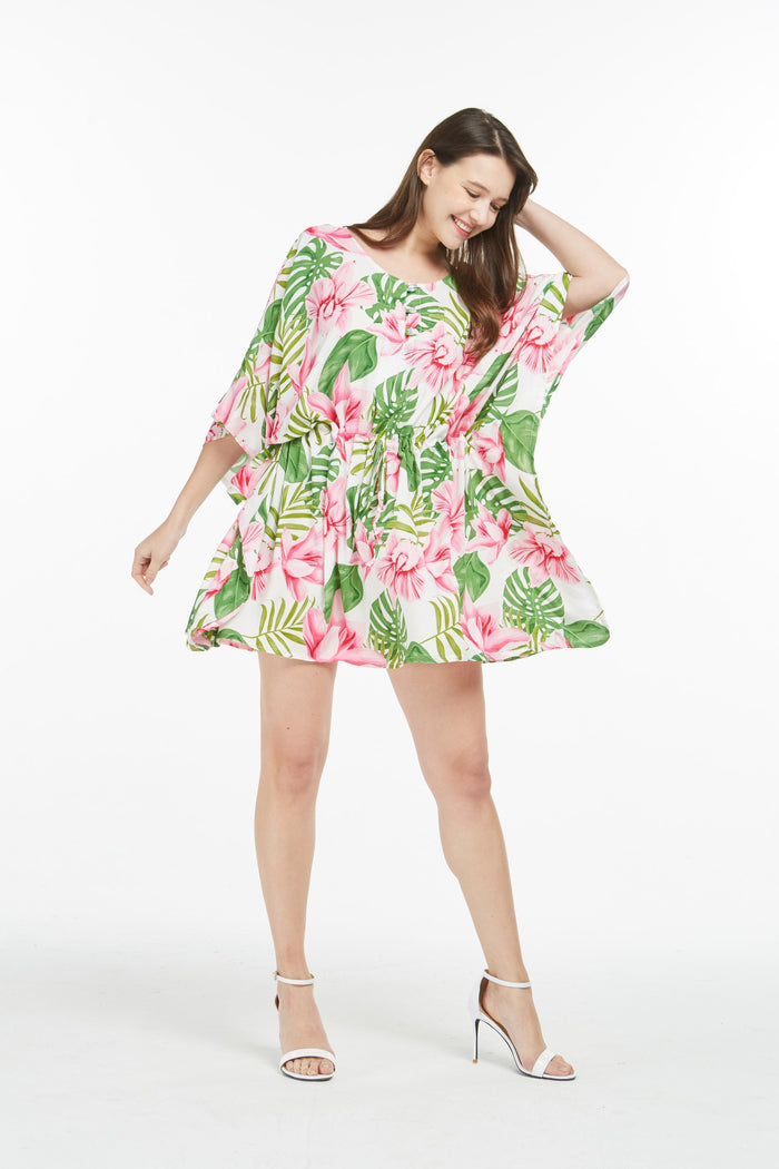 Women's Short Poncho Dress Lotus Orchid