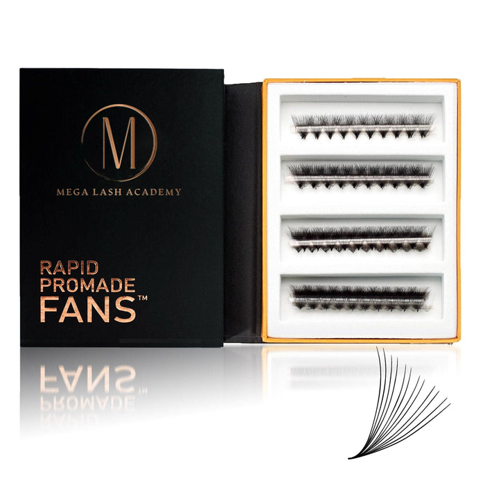 12D Rapid Promade Fans® - 1000 Fans Promade Fans Mega Lash Academy