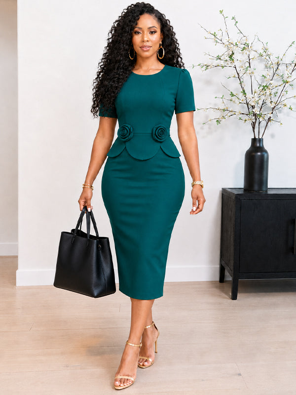 3D Floral Bodycon Dress