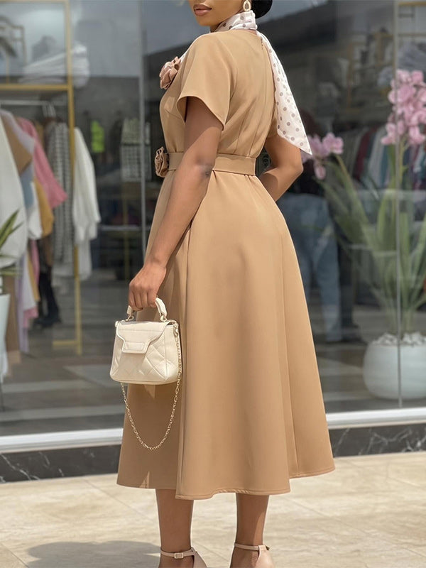 3D Floral Midi Dress