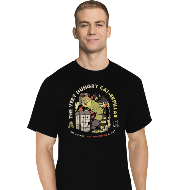 Secret_Shirts T-Shirts, Tall / Large / Black A Very Hungry Cat-Erpillar