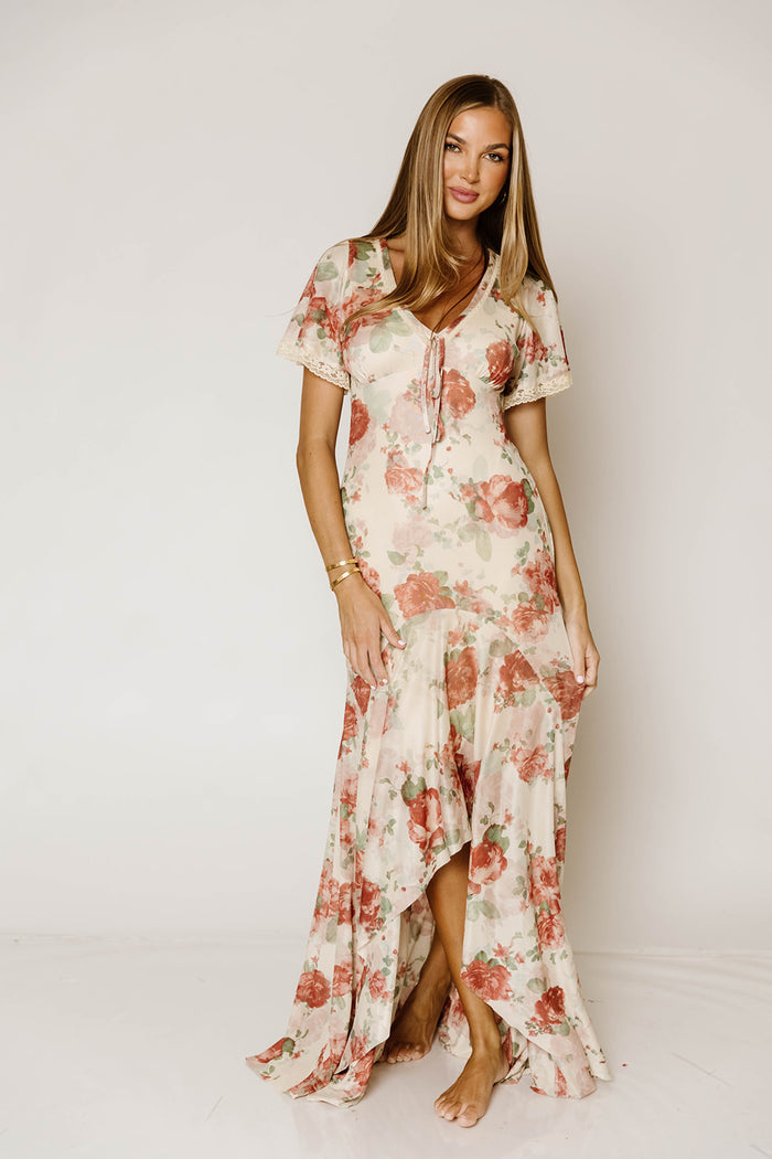 Adelaide Maxi Dress in Tan Floral *9/17 PRE-ORDER*