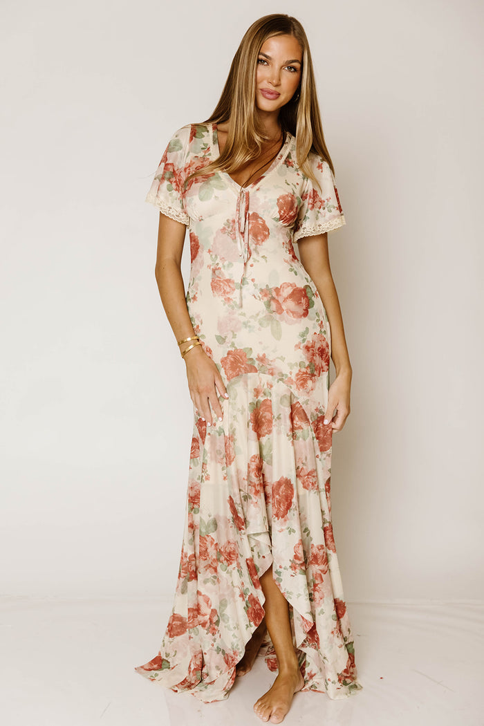 Adelaide Maxi Dress in Tan Floral *9/17 PRE-ORDER*