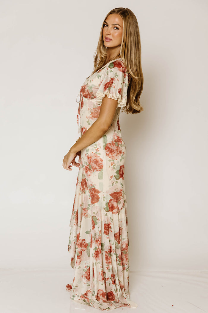 Adelaide Maxi Dress in Tan Floral *9/17 PRE-ORDER*