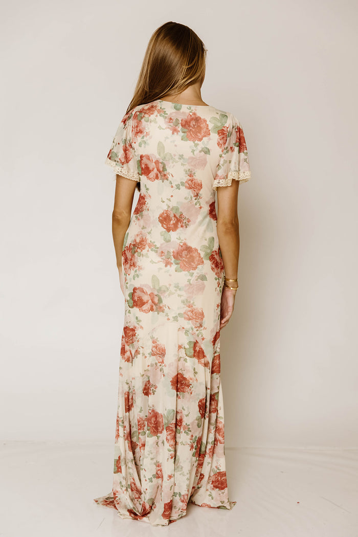 Adelaide Maxi Dress in Tan Floral *9/17 PRE-ORDER*