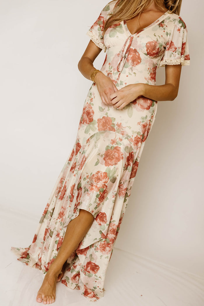 Adelaide Maxi Dress in Tan Floral *9/17 PRE-ORDER*