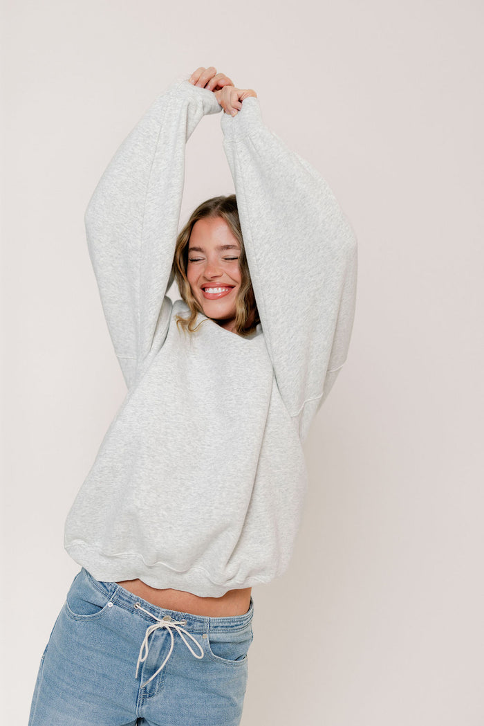 Airport 100% Cotton Sweatshirt in Pearl Gray