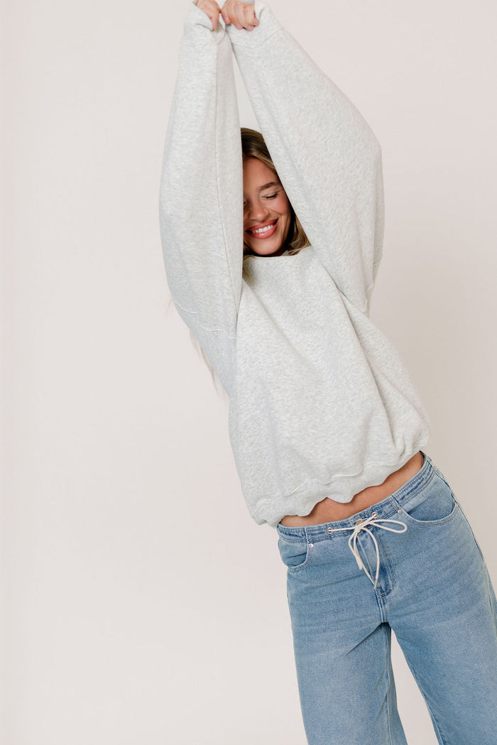 Airport 100% Cotton Sweatshirt in Pearl Gray