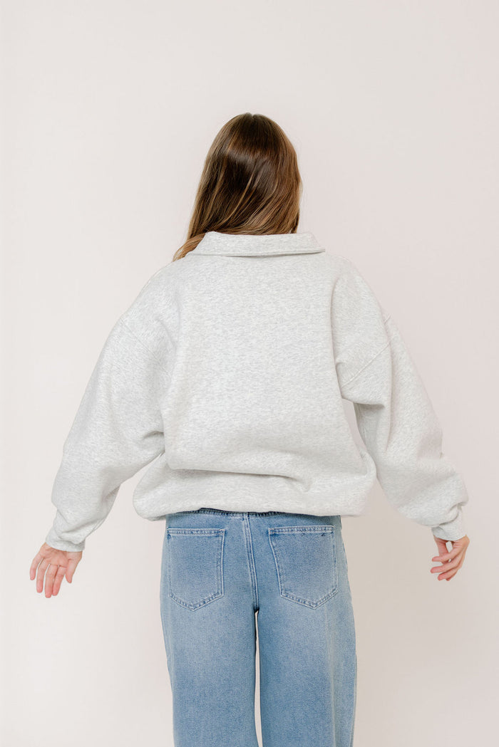Airport 100% Cotton Sweatshirt in Pearl Gray