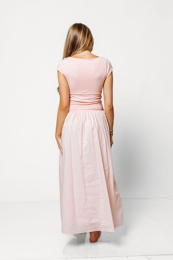 Annalise Midi Dress in Pale Pink