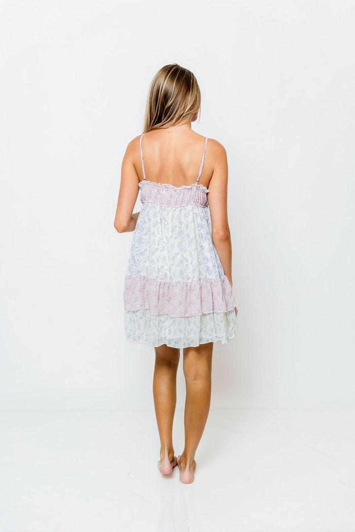 April Mini Dress in Multi Floral