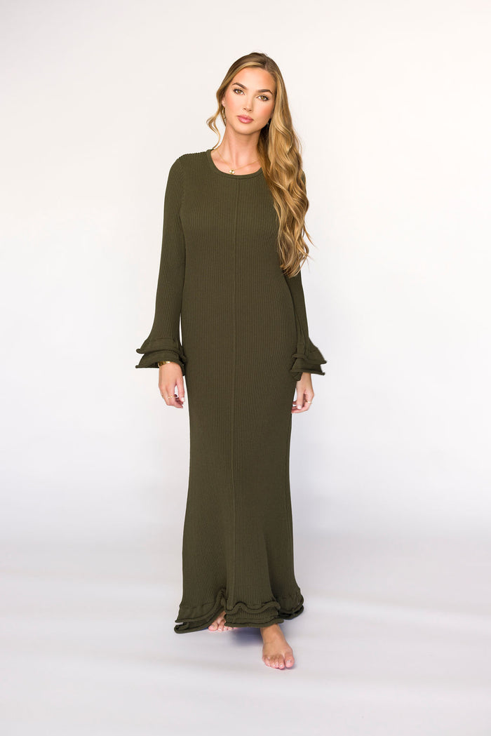 Arlet Dress in Olive - Bump Friendly *Final Sale*