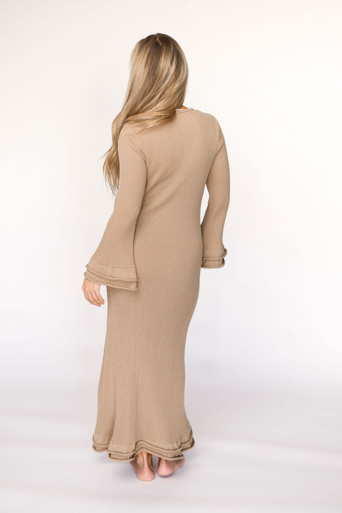 Arlet Dress in Taupe - Bump Friendly *Final Sale*