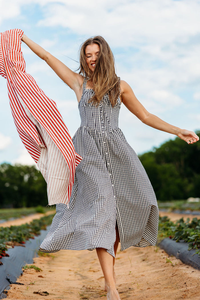 ASTR Temperance Maxi Dress in Black Gingham