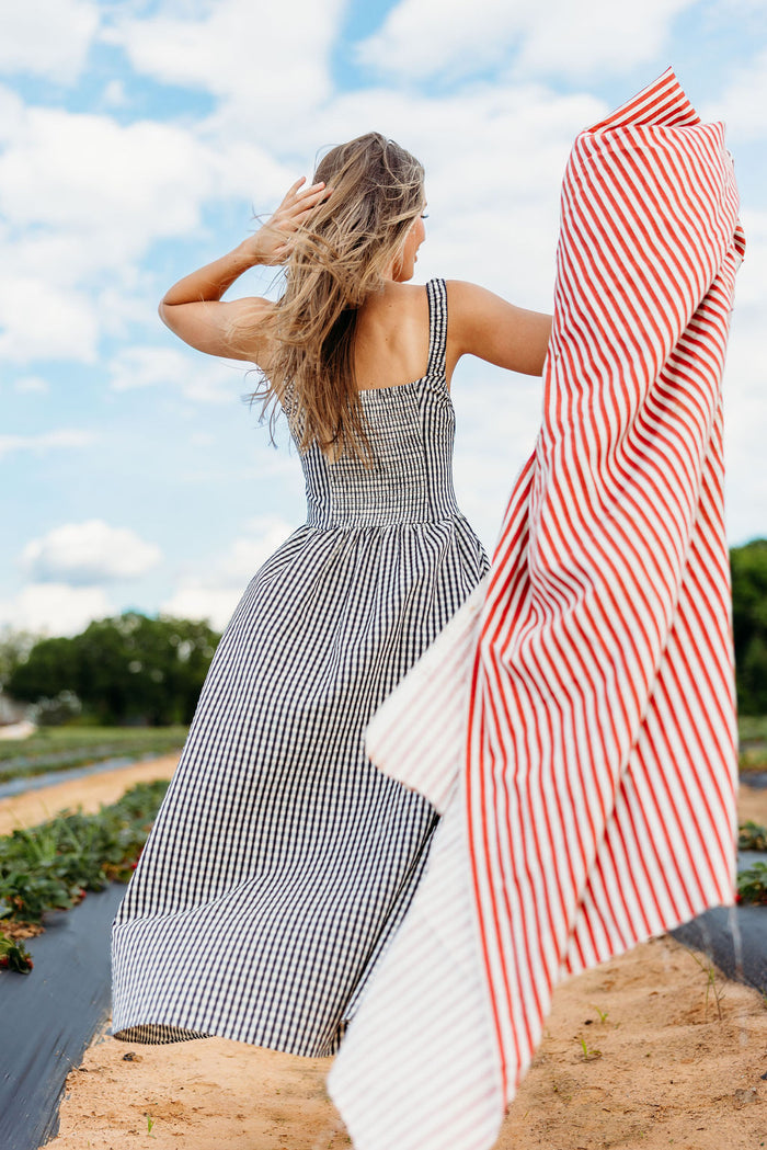 ASTR Temperance Maxi Dress in Black Gingham
