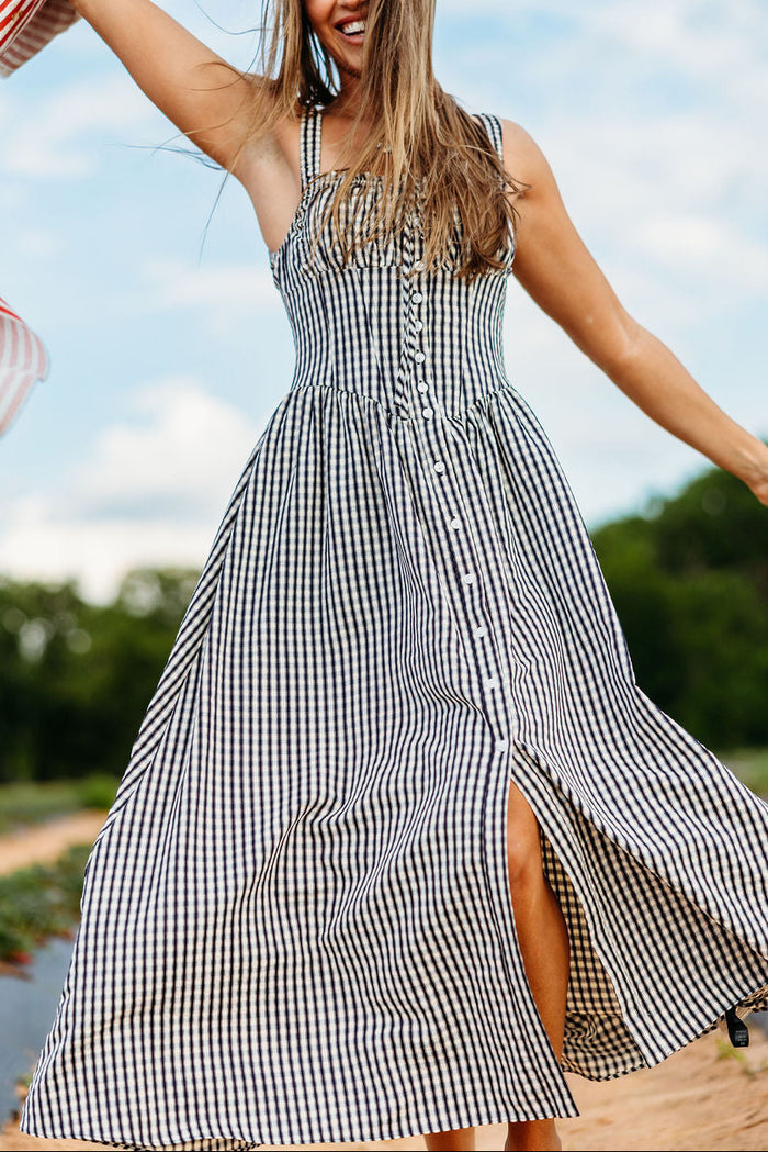 ASTR Temperance Maxi Dress in Black Gingham