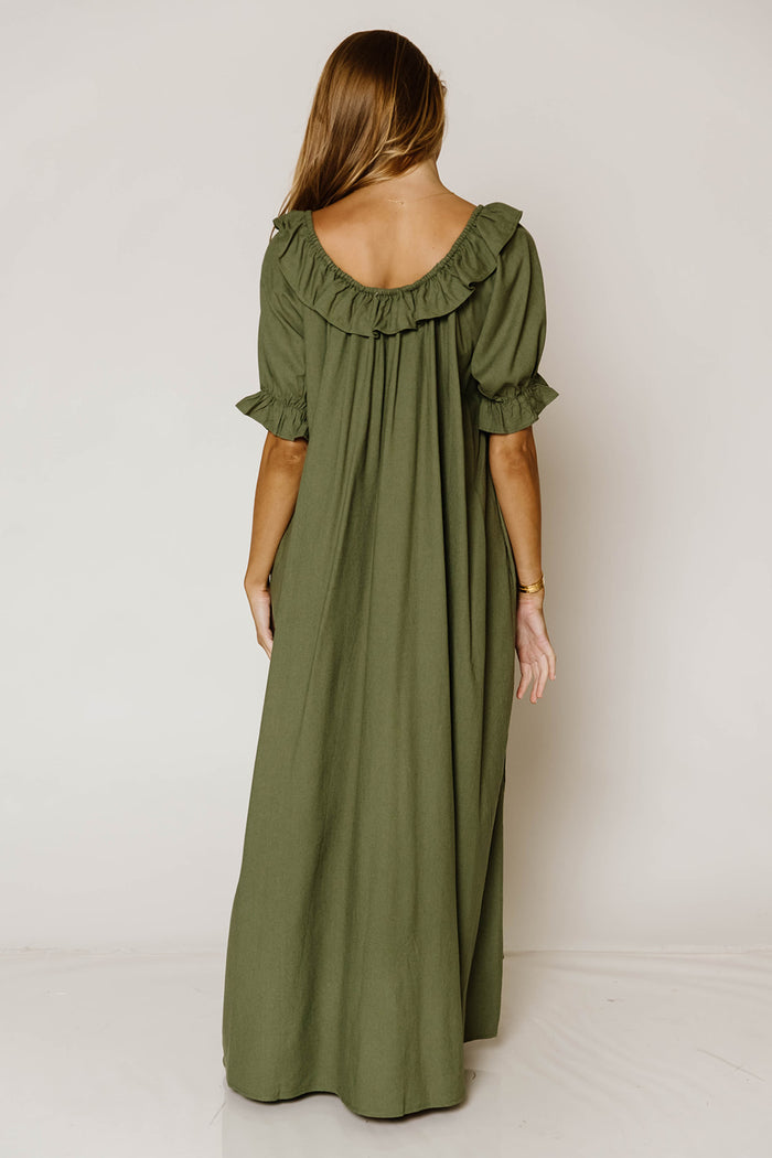 Audrey Maxi Dress in Forest Green - Bump Friendly