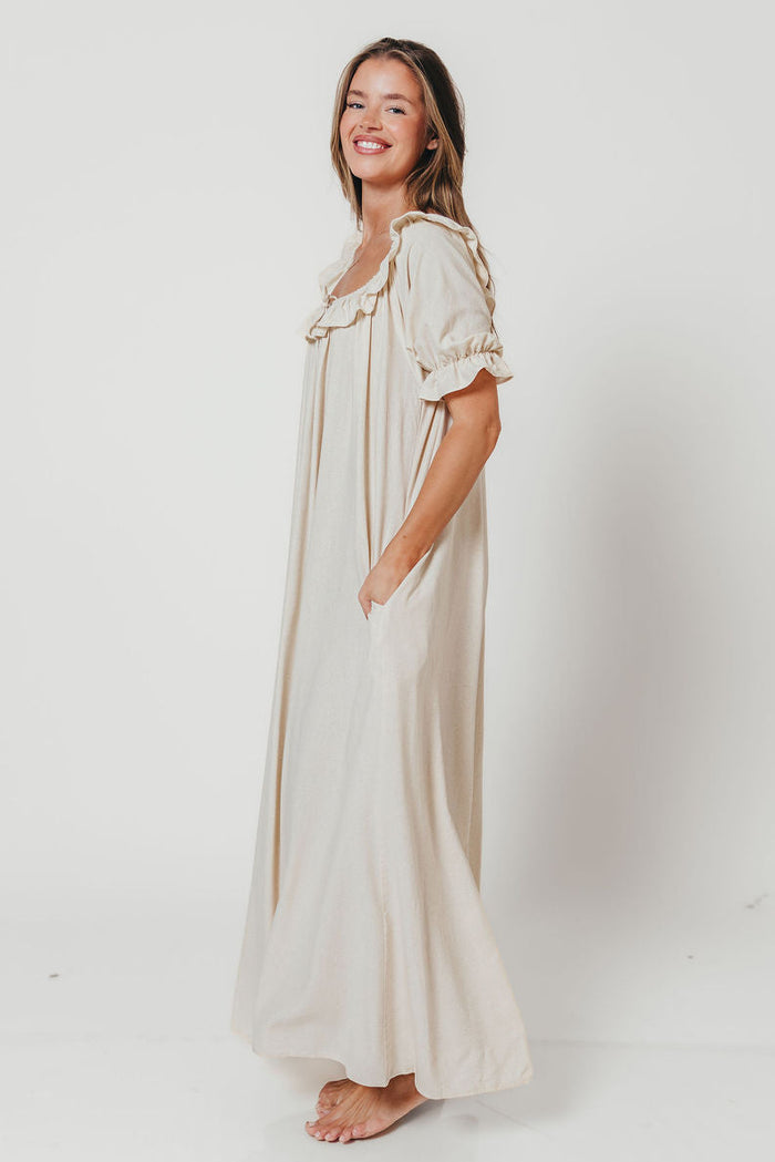 Audrey Maxi Dress in Linen Blend - Bump Friendly