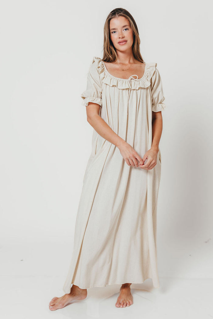 Audrey Maxi Dress in Linen Blend - Bump Friendly