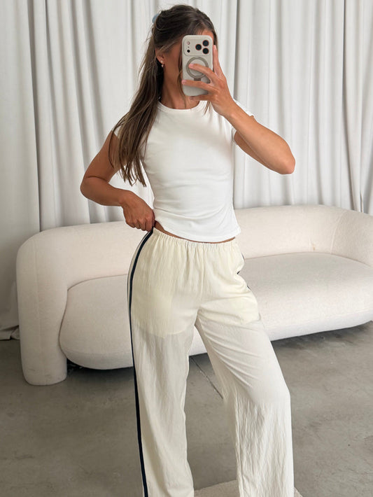 Audrina Track Pants in Ivory