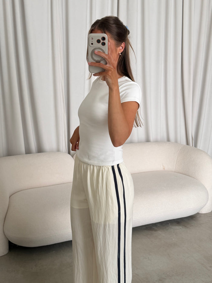 Audrina Track Pants in Ivory