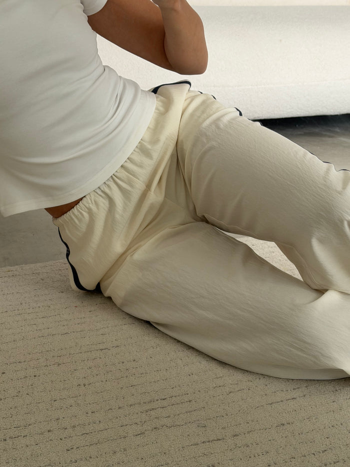 Audrina Track Pants in Ivory
