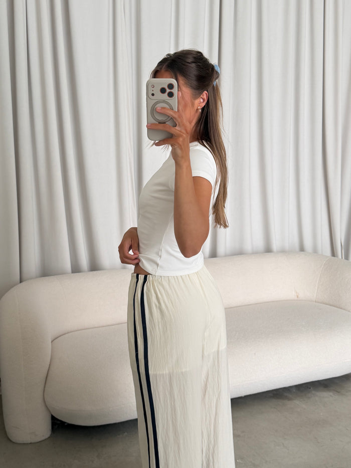 Audrina Track Pants in Ivory