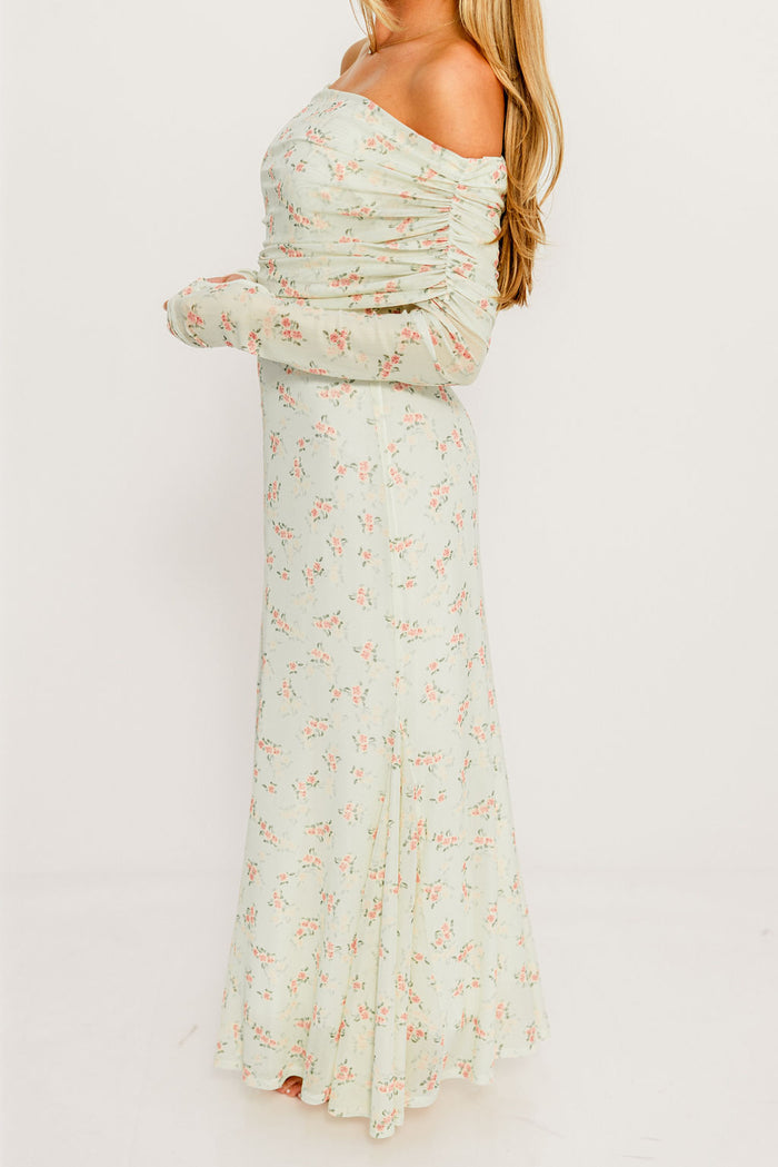 Azaleia Maxi Dress in Blush Floral - Bump Friendly - Size Up for Maternity