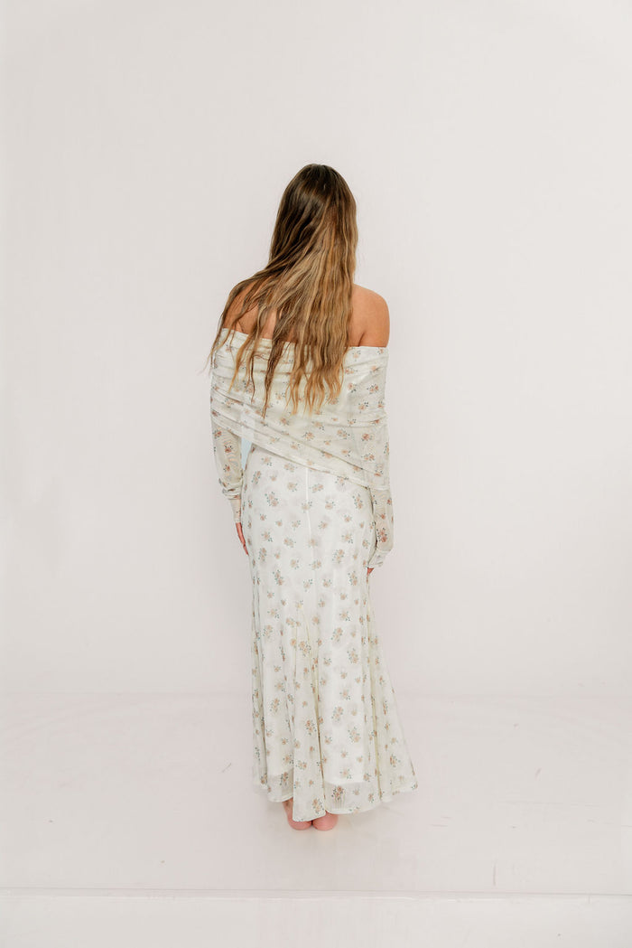 Azaleia Maxi Dress in Neutral Floral - Size up for Bump