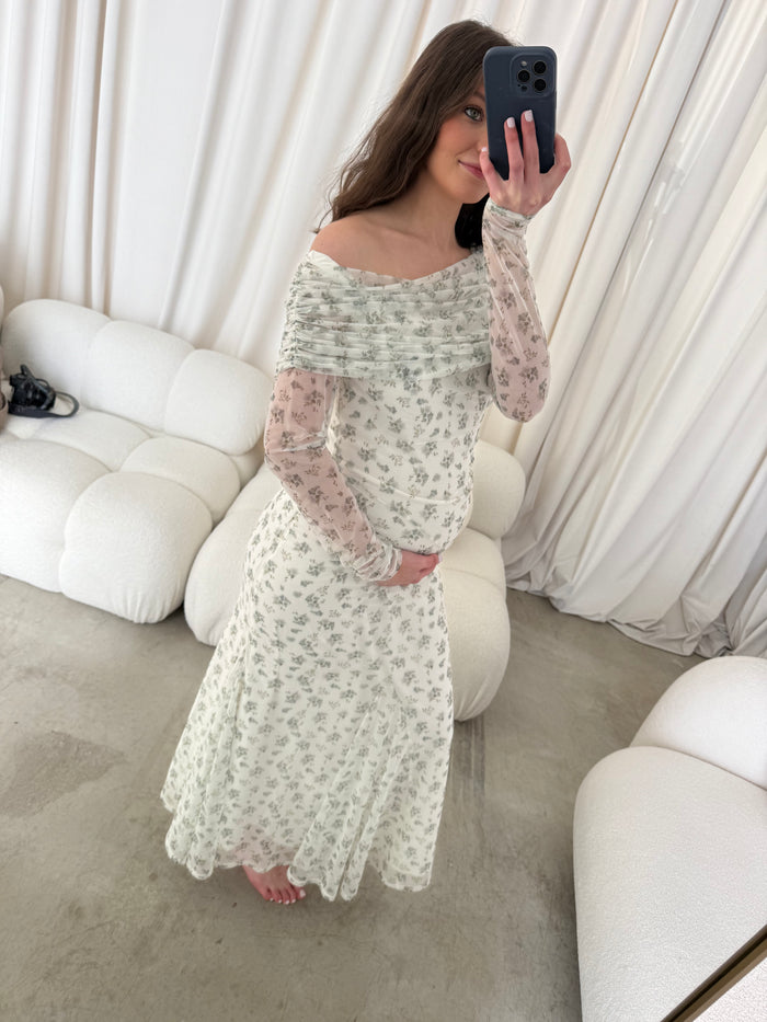 Azaleia Maxi Dress in Olive and Sage - Size up for Bump