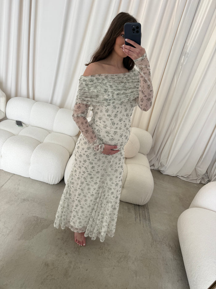 Azaleia Maxi Dress in Olive and Sage - Size up for Bump
