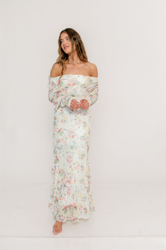 Azaleia Maxi Dress in Pastel Mix Floral - Size up for Bump