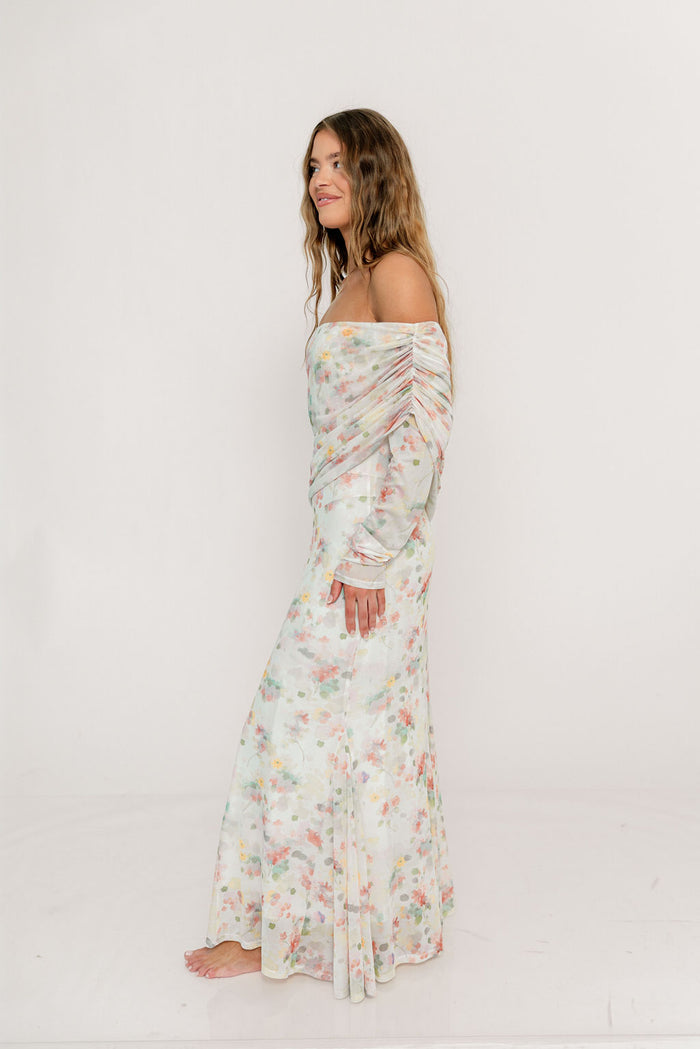 Azaleia Maxi Dress in Pastel Mix Floral - Size up for Bump